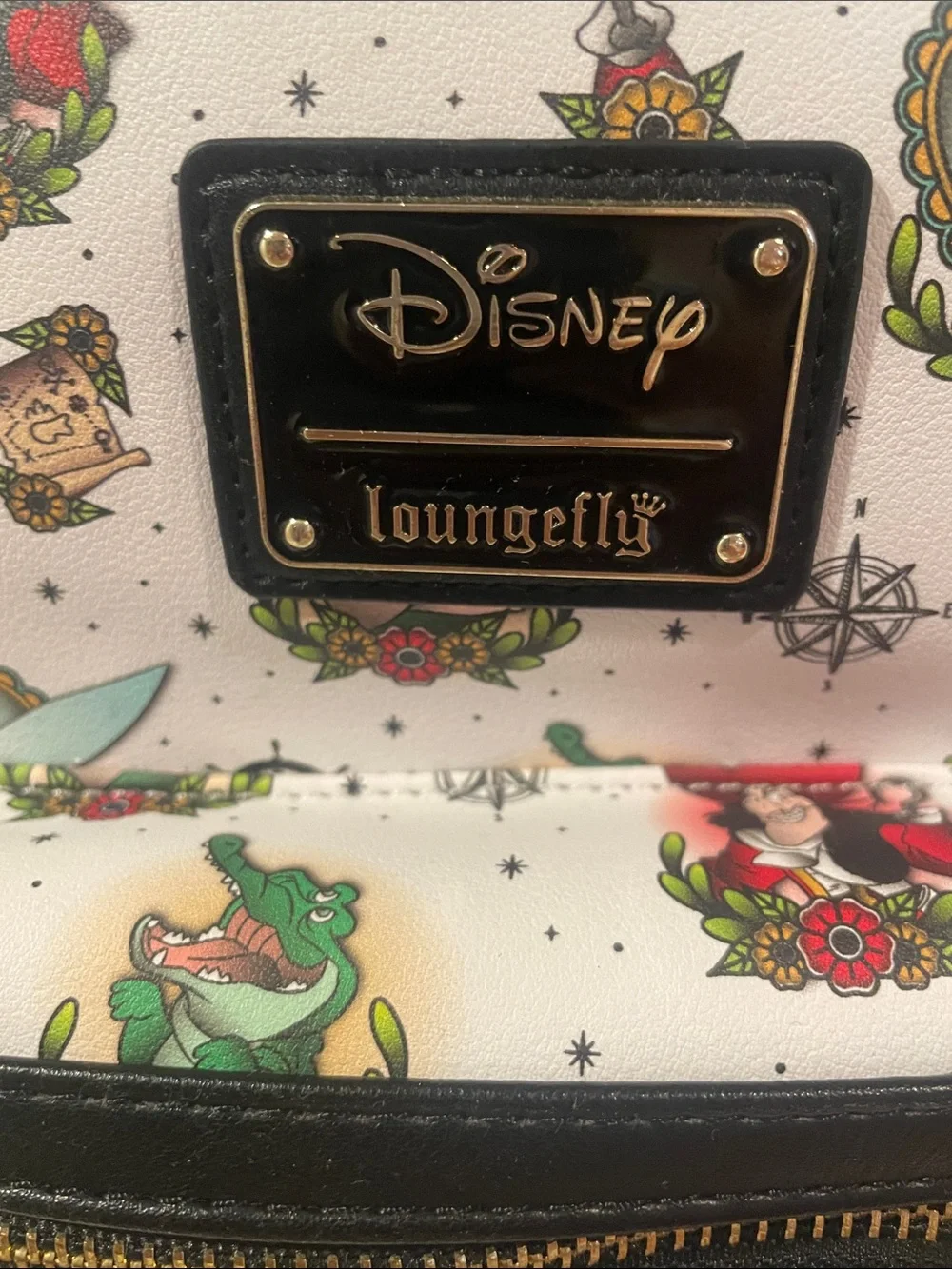Loungefly White Disney Peter Pan Tattoo Print Mini Backpack